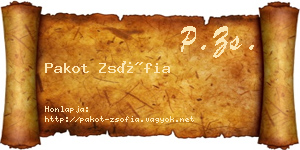 Pakot Zsófia névjegykártya